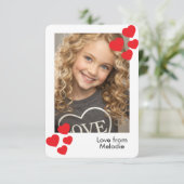 Love Heart Classroom Photo Valentijnsdag Bedankkaart (Staand voorkant)