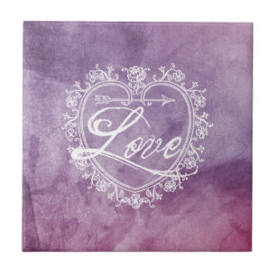  Love Heart Colorful Waterverf Tegeltje