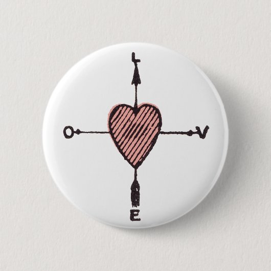 Love Heart Compass Button (Voorkant)