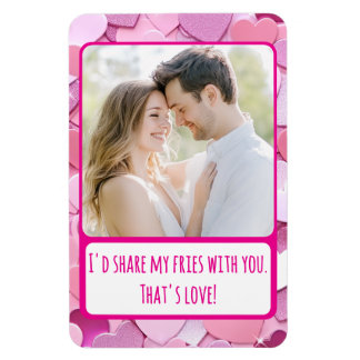 Love Heart Confetti Deel mijn frietjes Flexible Magneet