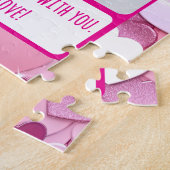 Love Heart Confetti Deel mijn frietjes Legpuzzel (Zijkant)