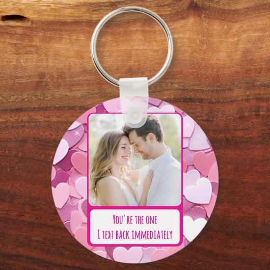 Love Heart Confetti Ik sms terug Sleutelhanger (Voorkant)