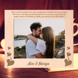 Love Heart Couples Jubileum Gift Houten geëtst Gegraveerde Lijstjes