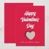 Love Heart Crimson Red Valentijnsdag Feestdagenkaart (Voorkant / Achterkant)