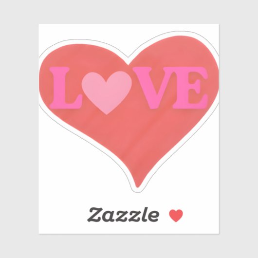  LOVE Heart Cute Typography  Sticker (Vel)