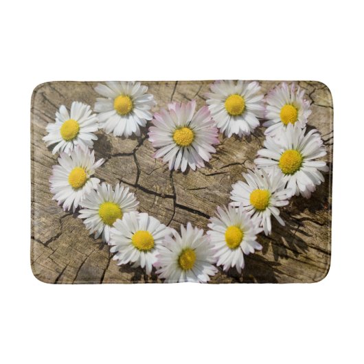 Love Heart Daisies Bath Mat (Voorkant)