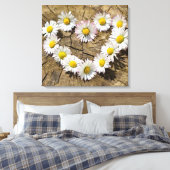 Love Heart Daisies Canvas Afdruk (Insitu (Slaapkamer))
