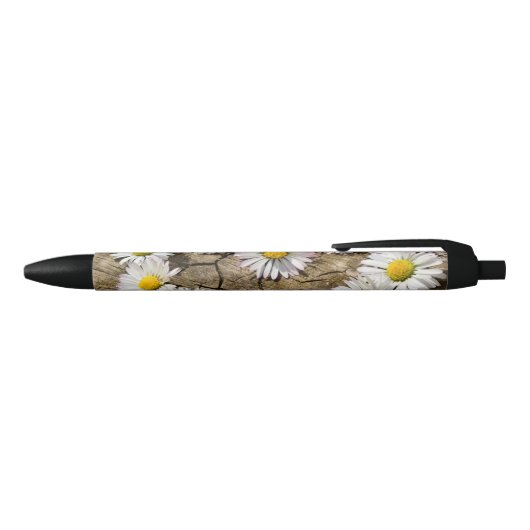 Love Heart Daisies Zwarte Inkt Pen (Bovenkant)