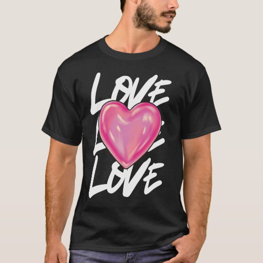 Love Heart Design - Romantische Valentijn's Day T-shirt (Voorkant)