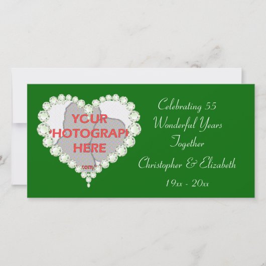 Love Heart Diamond Emerald Jubileum Aankondiging (Voorkant)