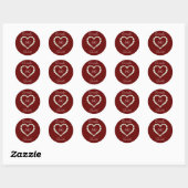Love Heart Diamond Jubileum Ronde Sticker (Vel)