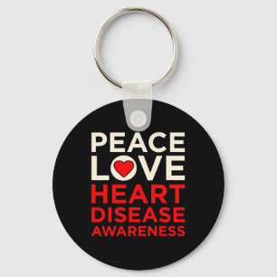 Love Heart Disease Awareness Survivor Graphic Sleutelhanger