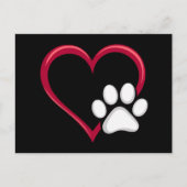 Love Heart Dog Paw Valentijnsdag Hondenliefhebber Briefkaart (Voorkant)
