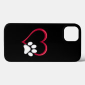 Love Heart Dog Paw Valentijnsdag Hondenliefhebber Case-Mate iPhone Case (Achterkant (horizontaal))