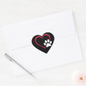 Love Heart Dog Paw Valentijnsdag Hondenliefhebber Hart Sticker (Envelop)