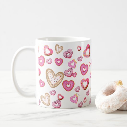 Love Heart Donuts Sweet en Schattige geschenken Koffiemok (Met donut)