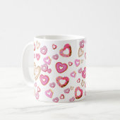 Love Heart Donuts Sweet en Schattige geschenken Koffiemok (Voorkant links)