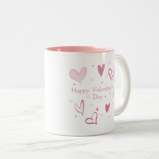 Love Heart Doodle Coffee Mok (Voorkant rechts)