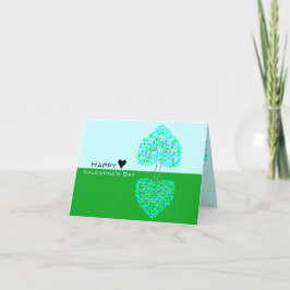 Love Heart Drie Groene Blauwe Valentijn Kaart