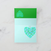 Love Heart Drie Groene Blauwe Valentijn Kaart (Binnen)