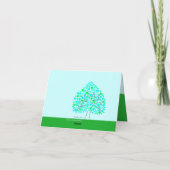 Love Heart Drie Groene Blauwe Valentijn Kaart (Achterkant)