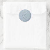 Love Heart Dusty Blue Wax Seal Sticker (Tas)