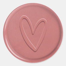 Love Heart Dusty Roos Wax Seal Sticker
