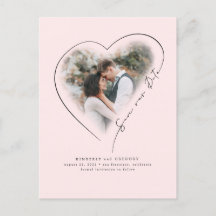 Love Heart Elegant Minimal Save The Date Foto Ann