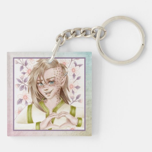 Love Heart Elf Sleutelhanger (Achterkant)