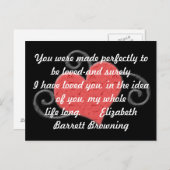 Love Heart Elizabeth Browning Quote Briefkaart (Voorkant / Achterkant)