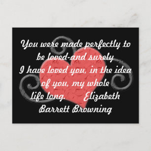 Love Heart Elizabeth Browning Quote Briefkaart