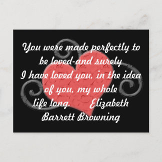 Love Heart Elizabeth Browning Quote Briefkaart