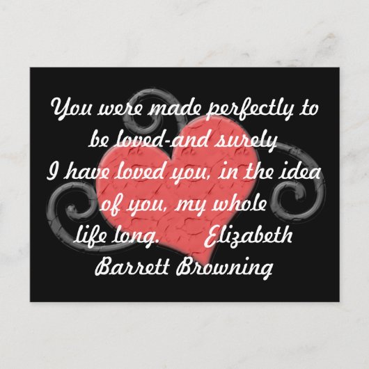 Love Heart Elizabeth Browning Quote Briefkaart (Voorkant)