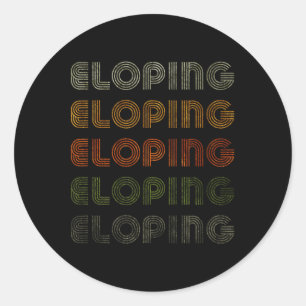 Love Heart Eloping T-shirt Grunge  Style Zwart Ronde Sticker