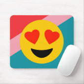 Love Heart Emoji on Stripes Mousepad Muismat (Met muis)