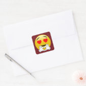 Love Heart Emoji Red Sparkle Stickers (Envelop)