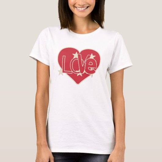 Love Heart en Stars T-shirt (Voorkant)
