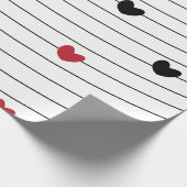 Love Heart en Stripes Pattern Cadeaupapier (Hoek)