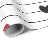 Love Heart en Stripes Pattern Cadeaupapier (Rol Hoek)