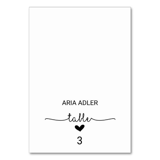 Love Heart Escort Place Cards Kaart (Voorkant)