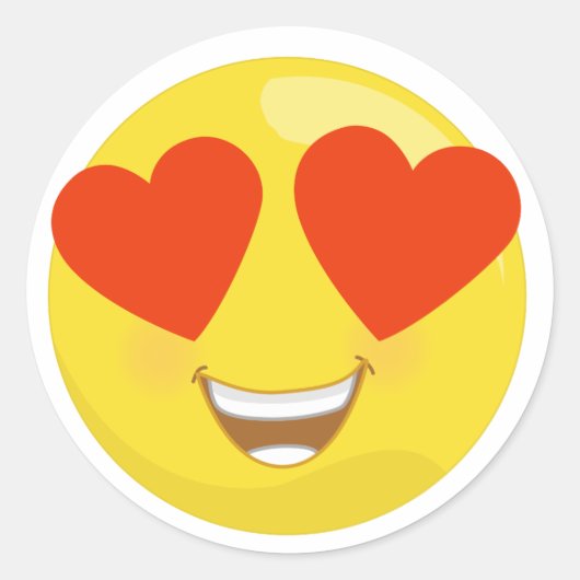 Love Heart Eyed Emoji-Stickers Ronde Sticker (Voorkant)