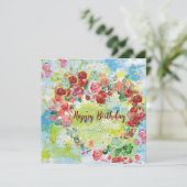 Love Heart Flat Greetings Kaart (Staand voorkant)