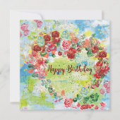 Love Heart Flat Greetings Kaart (Voorkant)