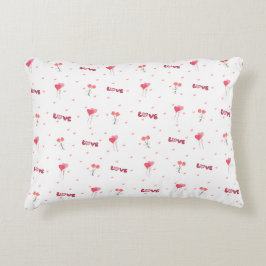 Love Heart Flower Accent Pillow Accent Kussen
