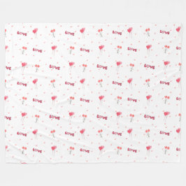 Love Heart Flower Fleece Deken