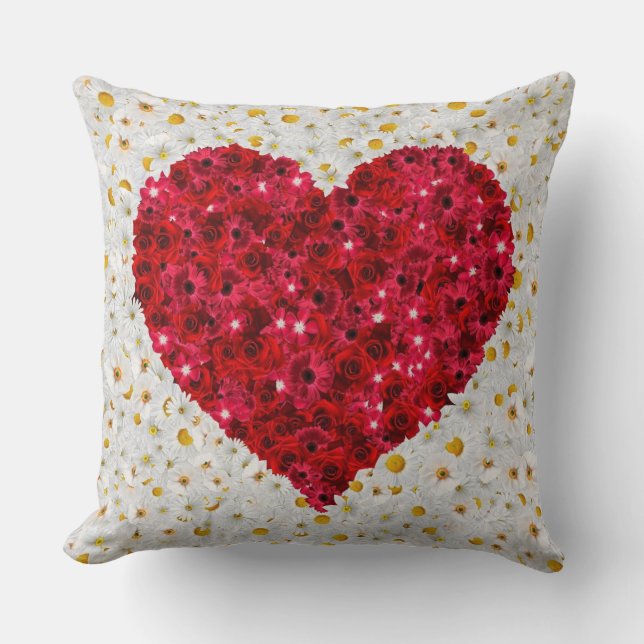 Love Heart Flowers Kussen (Voorkant)