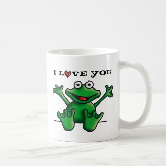 love heart frog koffiemok (Rechts)