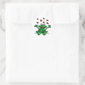 love heart frog ronde sticker (Tas)