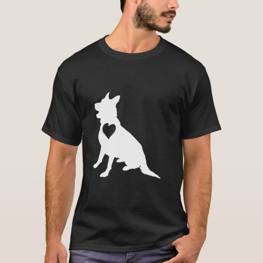 Love Heart German Shepherd T-shirt (Voorkant)