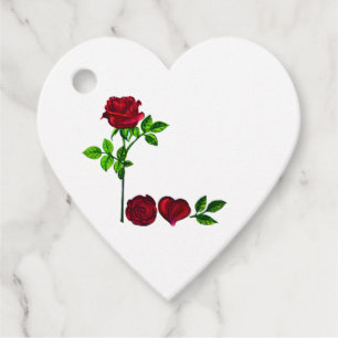 LOVE - Heart Gift Label - Handgeschilderd Roos Des